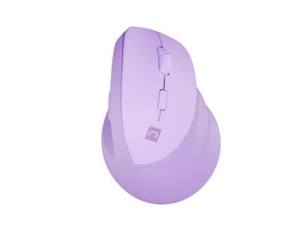 Mysz bezprzewodowa Natec Crake 2 Bluetooth 5.2 + 2.4GHz 2400DPI wertykalna pure lavender