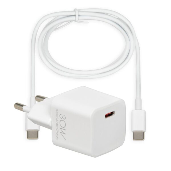 Ładowarka sieciowa iBOX C-38 USB-C PD30W, kabel USB-C