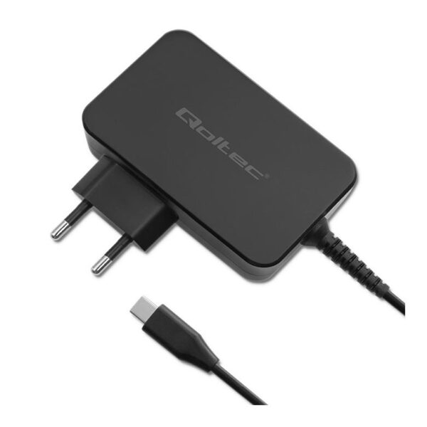 Ładowarka sieciowa Qoltec GaN POWER PRO | 1xUSB-C | 90W | 5-20V | 3-4.5A | Czarna