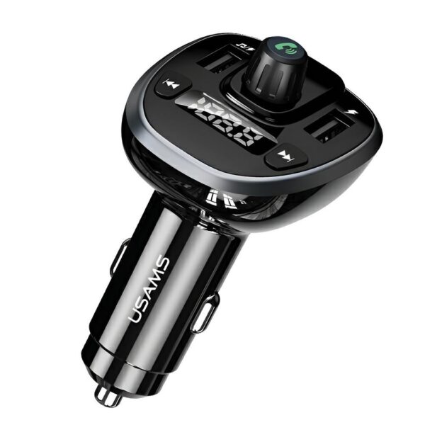 Ładowarka samochodowa Usams C21  z transmiterem FM zestawem głośnomówiącym i MP3 2xUSB 1xmicroSD  3,4A