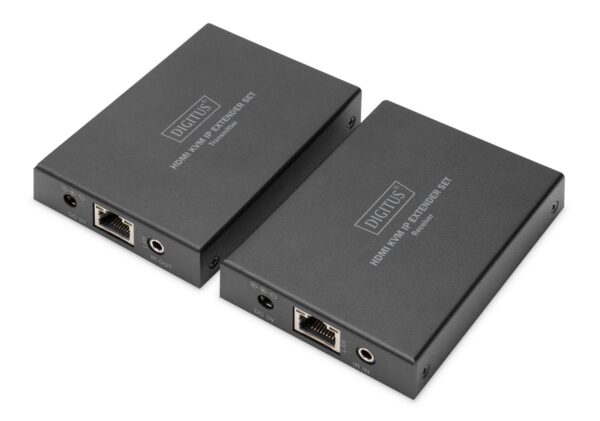 Przedłużacz/Extender DIGITUS KVM HDMI+USB 150m po Cat.5e UTP/IP 1080p FHD 60Hz audio (zestaw)