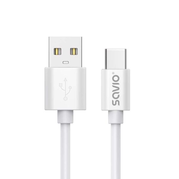 Kabel USB 2.0 SAVIO CL-168 USB A - USB C, 3m, biały