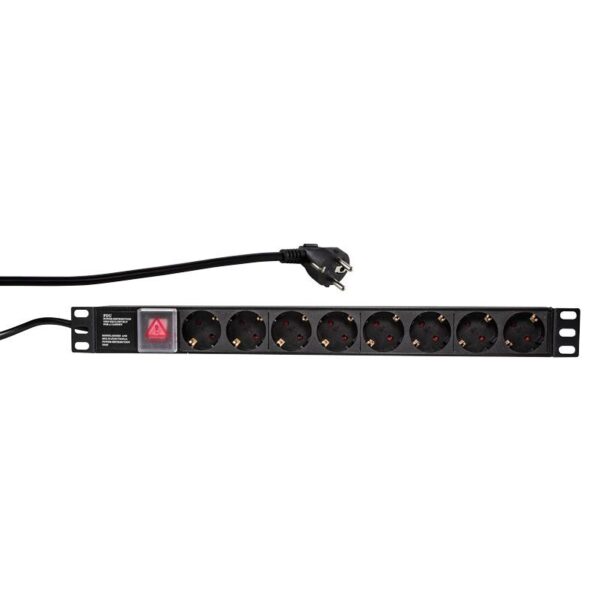 Listwa zasilająca LogiLink do szaf PDU8C01 19" 16A PDU 8x Schuko 2m czarna