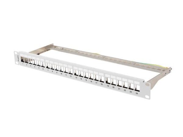 Patch panel pusty Lanberg PPKS-0924-S 24 port 1U 19" do modułów keystone szary