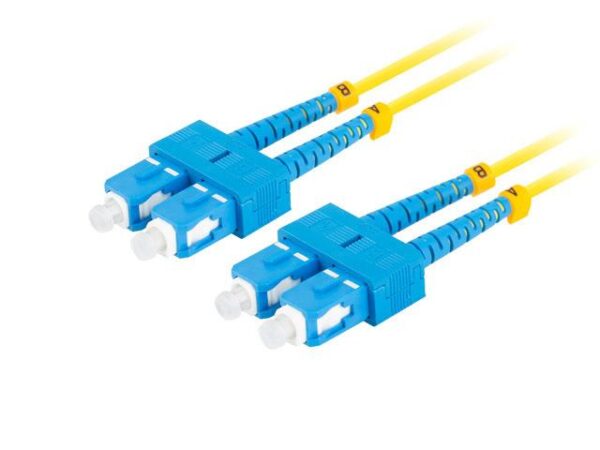 Patchcord światłowodowy Lanberg SM SC/UPC-SC/UPC DUPLEX 3.0mm LSZH G657A1 2m żółty